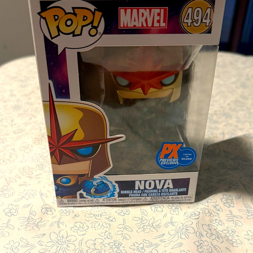 Funko Pop Marvel Nova with Gold and Red Accents